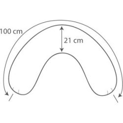 THERALINE Nackenkissen mittel 100 x 21 cm inkl. Bezug - Sternenhimmel - grau
