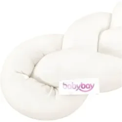 babybay Nestchenschlange Jersey geflochten 180 cm weiss   beige unisex