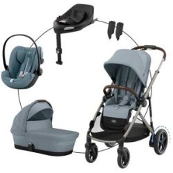 Cybex Kombikinderwagen eGazelle Travel-Set inkl. Babyschale Cloud G und Isofix-Basis Base G unisex