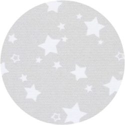 Babybay Boxspring XXL Nestchen Piqué Perlgrau Sterne Weiß