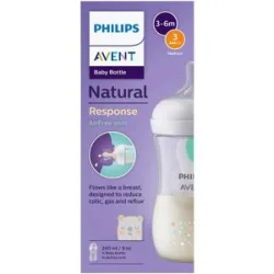 Philips Avent Natural Response Babyflasche mit Airfree Ventil, 260ml, 1M+ Bär (1 Stk)