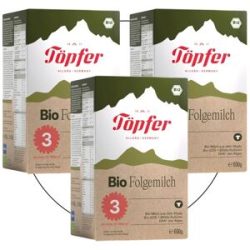 3er Pack Bio Folgemilch 3  600 g