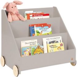 Pinolino  Kinder-Bücherregal mit Rollen Lasse, grau
