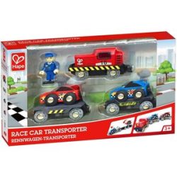 Hape - Eisenbahn Rennwagen-Transporter, One Size