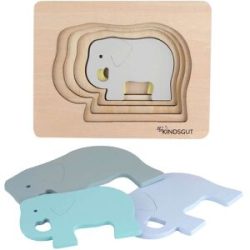 Kindsgut Tier-Puzzle Elefant hellblau unisex