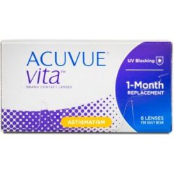 Johnson & Johnson Acuvue Vita for Astigmatism (6er Packung) Monatslinsen (-9 dpt, Zyl. -0.75, Achse 170 & BC 8.6) mit UV-Schutz für trockenere Augen