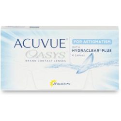 Johnson & Johnson Acuvue Oasys for Astigmatism (6er Packung) 14-Tageslinsen (-9 dpt, Zyl. -2.25, Achse 10 & BC 8.6) mit UV-Schutz für trockenere Augen