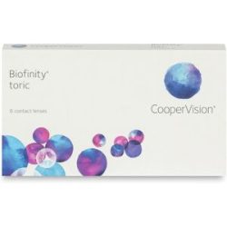 Cooper Vision Biofinity Toric (6er Packung) Monatslinsen (0.25 dpt, Zyl. -0.75, Achse 10 & BC 8.7) für trockenere Augen