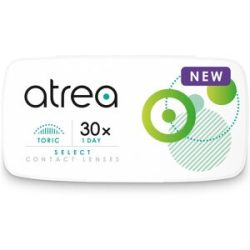Menicon Atrea Select + 1 Day Toric (30er Packung) Tageslinsen (-10 dpt, Zyl. -1.25, Achse 15 & BC 8.6) für Allergiker