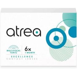 Menicon Atrea Excellence 1 Month Multifocal-Toric (6er Packung) Monatslinsen (0 dpt, Zyl. -1.25, Achse 90, Addition Low (0.75-2.25) & BC 8.6)