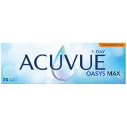 Johnson & Johnson Acuvue Oasys Max 1-Day for Astigmatism (30er Packung) Tageslinsen (-9 dpt, Zyl. -0.75, Achse 20 & BC 8.5) mit UV-Schutz für Allergiker