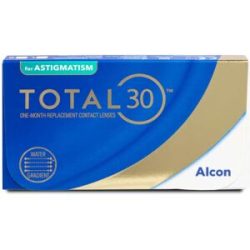 Alcon Total 30 for Astigmatism (6er Packung) Monatslinsen (-2.75 dpt, Zyl. -2.25, Achse 60 & BC 8.6) mit UV-Schutz