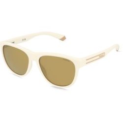 Safilo GmbH Polaroid PLD 2156/S Unisex-Sonnenbrille Vollrand Cat Eye Kunststoff-Gestell, Weiß