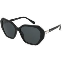 Luxottica Fashion Brillen Vertriebs GmbH Swarovski 0SK6017 Damen-Sonnenbrille Vollrand Quadratisch Acetat-Gestell, Schwarz