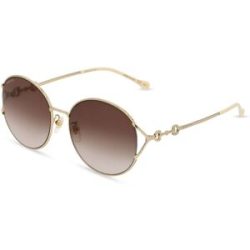 Kering Eyewear Spa Gucci GG1017SK Damen-Sonnenbrille Vollrand Rund Metall-Gestell, Gold