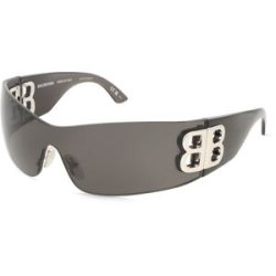 Kering Eyewear Spa Balenciaga BB0359S Damen-Sonnenbrille Vollrand Monoscheibe Kunststoff-Gestell, Grau