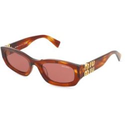 Luxottica Fashion Brillen Vertriebs GmbH Miu Miu 0MU B04S Damen-Sonnenbrille Vollrand Geometrisch Acetat-Gestell, Havanna