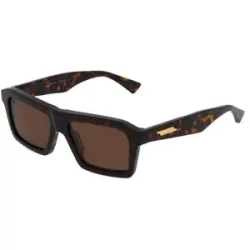 Kering Eyewear Spa Bottega Veneta BV1213S Unisex-Sonnenbrille Vollrand Quadratisch Kunststoff-Gestell, Havanna