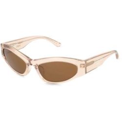 Kering Eyewear Spa Balenciaga BB0387S Damen-Sonnenbrille Vollrand Geometrisch Acetat-Gestell, Beige