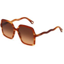 Kering Eyewear Spa Chloé CH0086S Damen-Sonnenbrille Vollrand Quadratisch Acetat-Gestell, Havanna