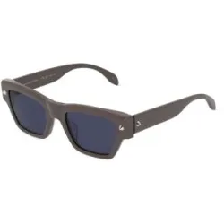 Kering Eyewear Spa Alexander McQueen AM0409S Herren-Sonnenbrille Vollrand Quadratisch Kunststoff-Gestell, Braun
