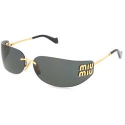 Luxottica Fashion Brillen Vertriebs GmbH Miu Miu MU A51S Damen-Sonnenbrille Randlos Eckig Metall-Gestell, Gold