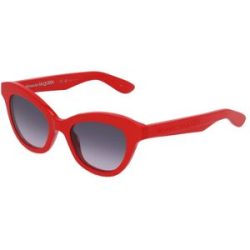 Kering Eyewear Spa Alexander McQueen AM0391S Damen-Sonnenbrille Vollrand Butterfly Kunststoff-Gestell, Rot