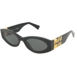 Luxottica Fashion Brillen Vertriebs GmbH Miu Miu MU11WS Damen-Sonnenbrille Vollrand Oval Acetat-Gestell, Schwarz