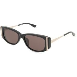 Kering Eyewear Spa Alexander McQueen AM0494SA Damen-Sonnenbrille Vollrand Oval Acetat-Gestell, Schwarz