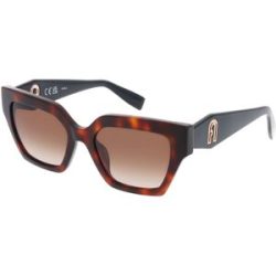 DE RIGO Vision D.A.CH. GmbH Furla SFU811 Damen-Sonnenbrille Vollrand Quadratisch Acetat-Gestell, Havanna