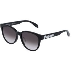 Kering Eyewear Spa Alexander McQueen AM0387SK Damen-Sonnenbrille Vollrand Panto Kunststoff-Gestell, Schwarz