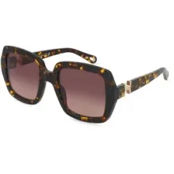 Kering Eyewear Spa Chloé CH0301S Damen-Sonnenbrille Vollrand Eckig Acetat-Gestell, Havanna