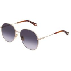 Kering Eyewear Spa Chloé CH0178S Unisex-Sonnenbrille Vollrand Rund Metall-Gestell, Gold