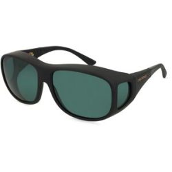 Ursula Hotstegs GmbH Cocoons Überziehsonnenbrille L Unisex-Sonnenbrille Vollrand Quadratisch Kunststoff-Gestell, Schwarz