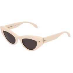 Kering Eyewear Spa Alexander McQueen AM0407S Damen-Sonnenbrille Vollrand Butterfly Kunststoff-Gestell, Beige