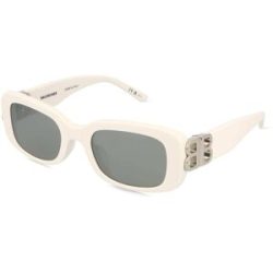 Kering Eyewear Spa Balenciaga BB0310SK Unisex-Sonnenbrille Vollrand Quadratisch Acetat-Gestell, Weiß