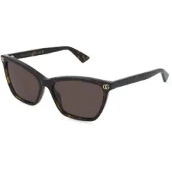 Kering Eyewear Spa Gucci GG2111S Damen-Sonnenbrille Vollrand Cat Eye Acetat-Gestell, Havanna