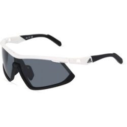 Marcolin Deutschland GmbH Adidas SP0055 Unisex-Sonnenbrille Vollrand Monoscheibe Kunststoff-Gestell, Weiß