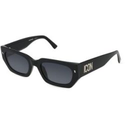 Safilo GmbH Dsquared2 ICON 0017/S Damen-Sonnenbrille Vollrand Quadratisch Acetat-Gestell, Schwarz