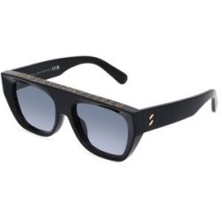 Thélios Stella McCartney SC40048I Damen-Sonnenbrille Vollrand Quadratisch Acetat-Gestell, Schwarz
