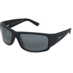 Kering Eyewear Spa Maui Jim 266 World Cup Unisex-Sonnenbrille Vollrand Eckig Kunststoff-Gestell, Schwarz