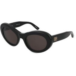 Kering Eyewear Spa Balenciaga BB0294S Unisex-Sonnenbrille Vollrand Rund Acetat-Gestell, Schwarz