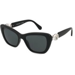 Luxottica Fashion Brillen Vertriebs GmbH Swarovski 0SK6018 Damen-Sonnenbrille Vollrand Cat Eye Acetat-Gestell, Schwarz