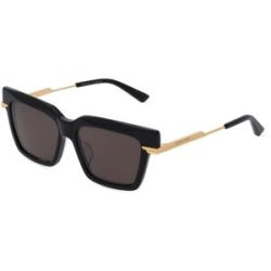 Kering Eyewear Spa Bottega Veneta BV1242S Damen-Sonnenbrille Vollrand Quadratisch Acetat-Gestell, Schwarz