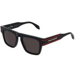 Kering Eyewear Spa Alexander McQueen AM0397S Herren-Sonnenbrille Vollrand Quadratisch Kunststoff-Gestell, Schwarz