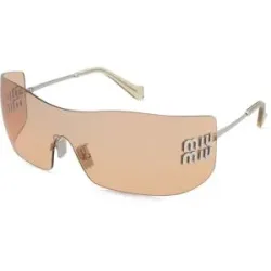 Luxottica Fashion Brillen Vertriebs GmbH Miu Miu MU B53S Damen-Sonnenbrille Randlos Eckig Metall-Gestell, Silber