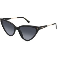 Safilo GmbH Dsquared2 D2 0134/S Damen-Sonnenbrille Vollrand Cat Eye Acetat-Gestell, Schwarz