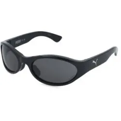 Kering Eyewear Spa PUMA PU0520S Herren-Sonnenbrille Vollrand Rund Kunststoff-Gestell, Schwarz