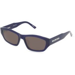 Kering Eyewear Spa Balenciaga BB0448SK Unisex-Sonnenbrille Vollrand Geometrisch Acetat-Gestell, Blau