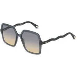 Kering Eyewear Spa Chloé CH0086S Damen-Sonnenbrille Vollrand Quadratisch Acetat-Gestell, Blau